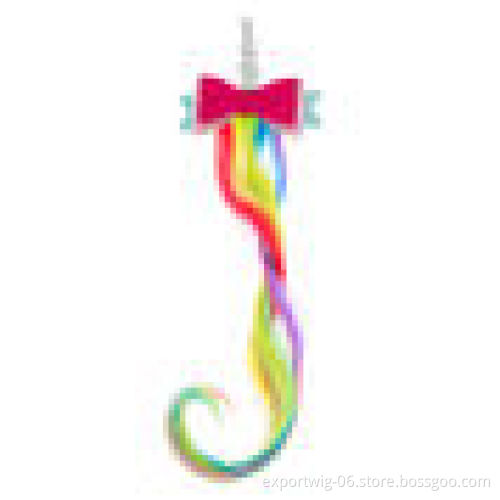 Kids Unicorn Rainbow New Design Hair Clip With Colorful Wave Synthetic Hair Extensions Wholesale Hair Accessories For Kid